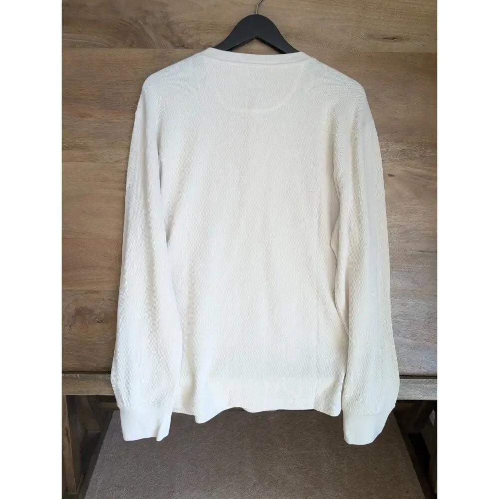 Pendleton Henley Sweater Mens XL Beige Ribbed Knit Super Soft Long Sleeve NWT